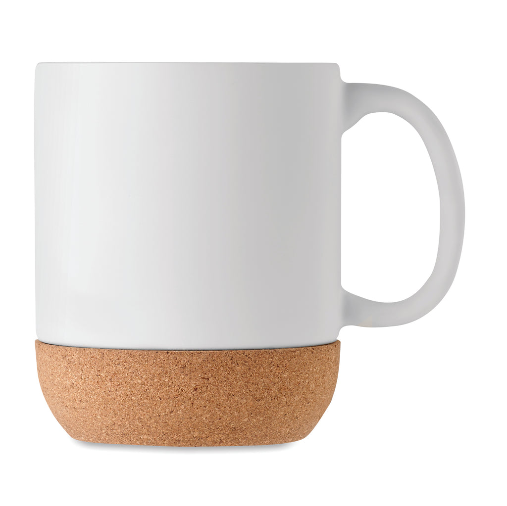 MATT – Matt ceramic cork mug 300 ml – White