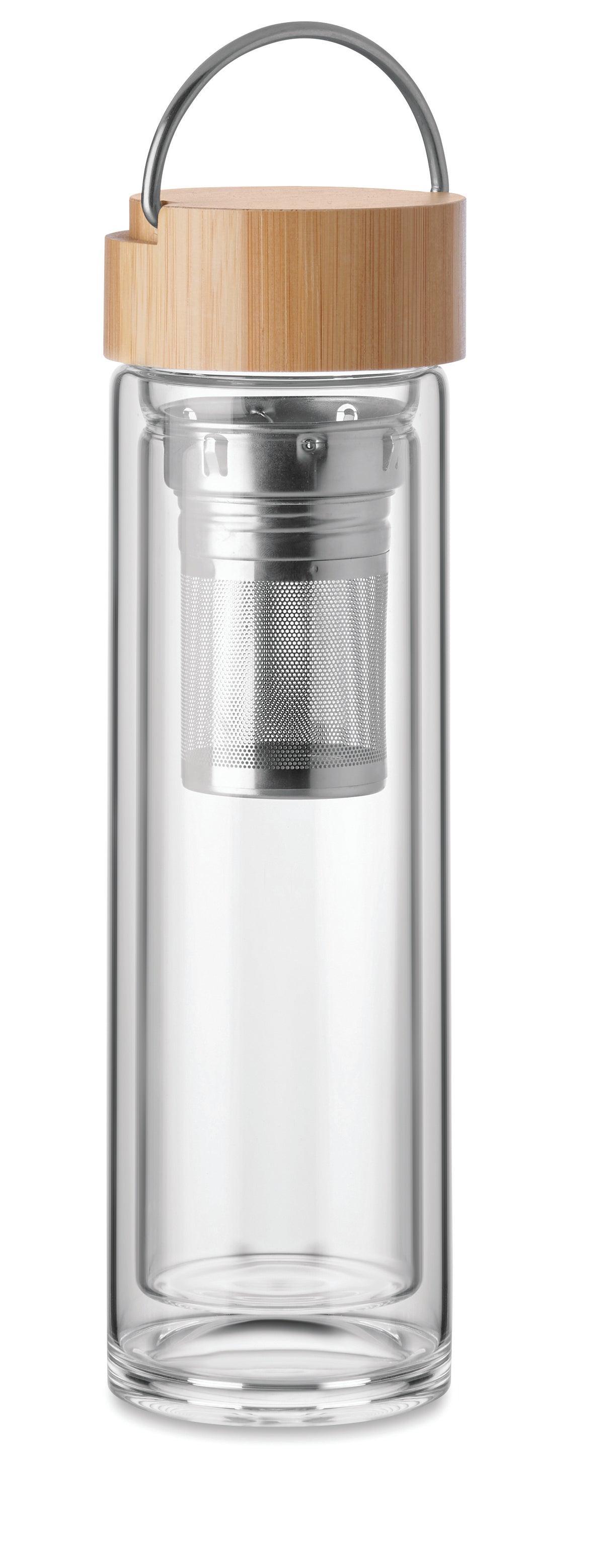 BATAMI – Double wall glass bottle 400ml – Transparent