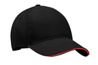 LONG BEACH SINGA – 5 Panel baseball cap 260 gr/m – Black/Red