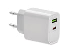 PORT – 18W 2 port USB charger EU plug – White