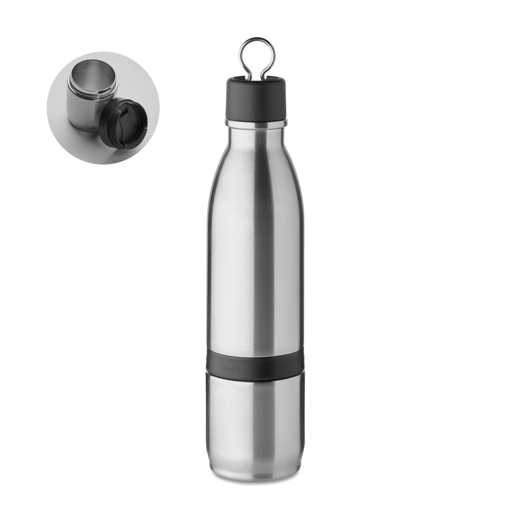 ATERA – 2 in 1 double wall bottle 500ml – Matt Silver