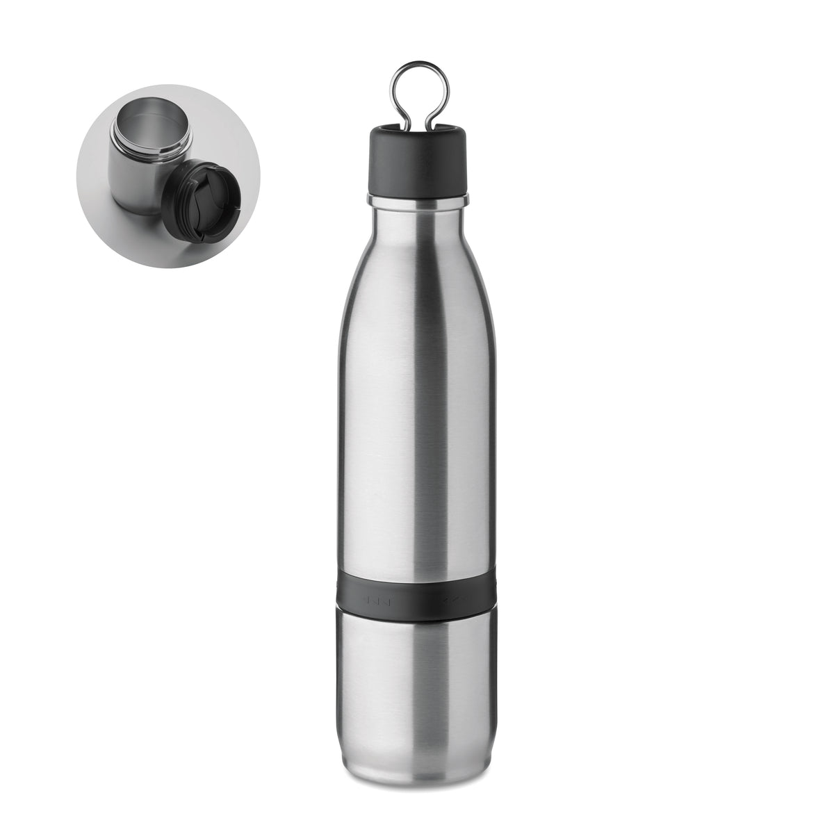 ATERA – 2 in 1 double wall bottle 500ml – Matt Silver
