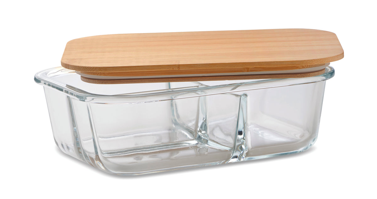 TUNDRA 3 – Glass lunch box with bamboo lid – item picture side