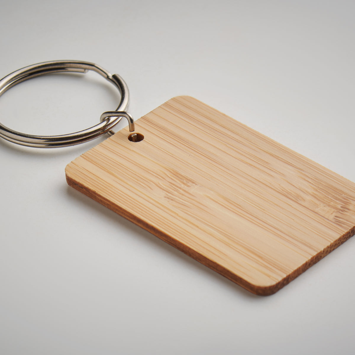 ANGLEBOO – Rectangular bamboo key ring – item detail picture