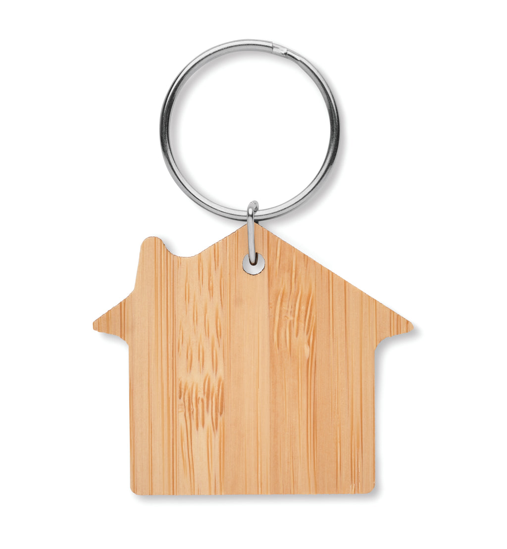 HOUSEBOO – House shaped bamboo key ring – item picture back