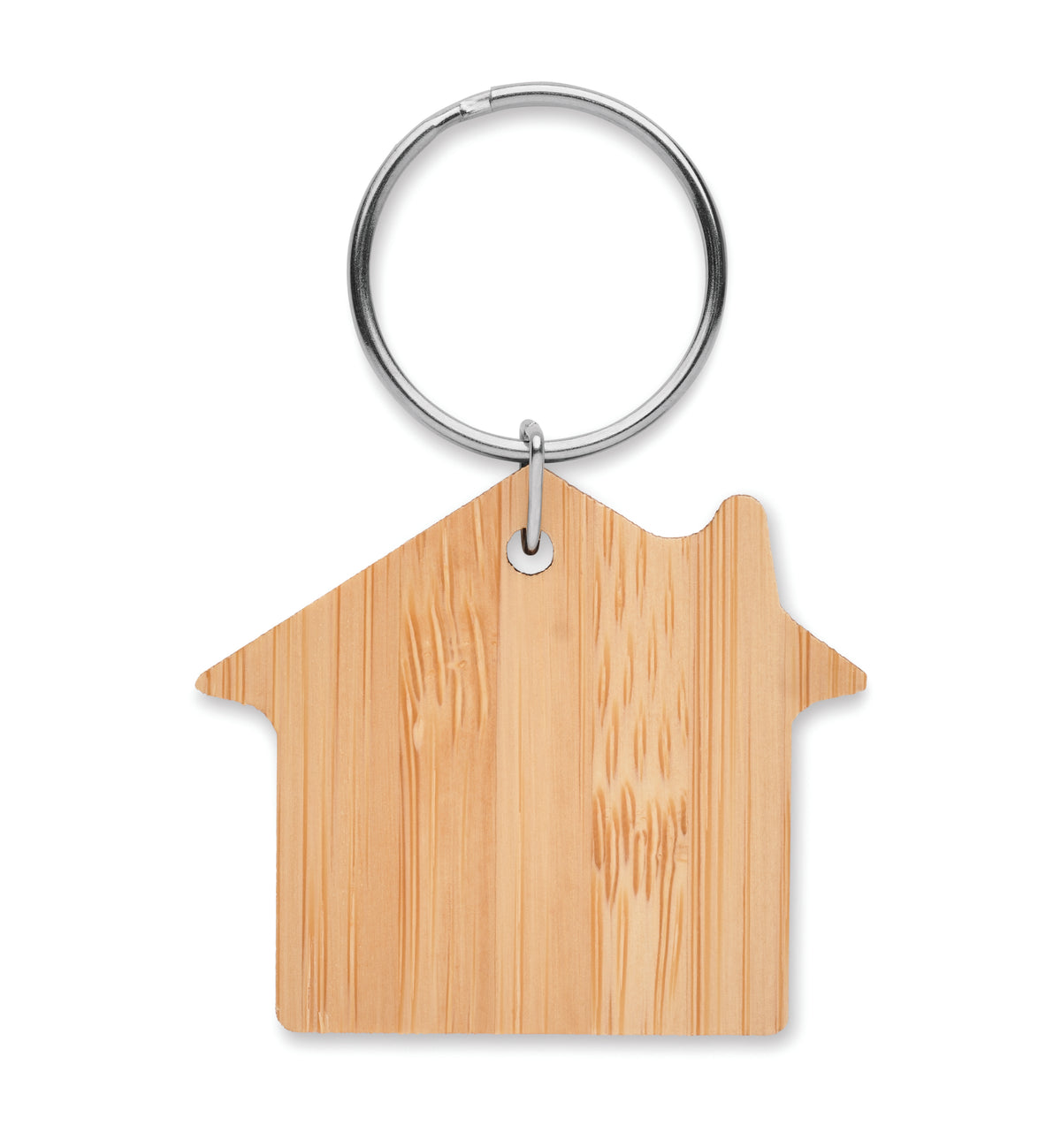 HOUSEBOO – House shaped bamboo key ring – item picture side