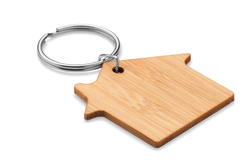 HOUSEBOO – House shaped bamboo key ring – Wood