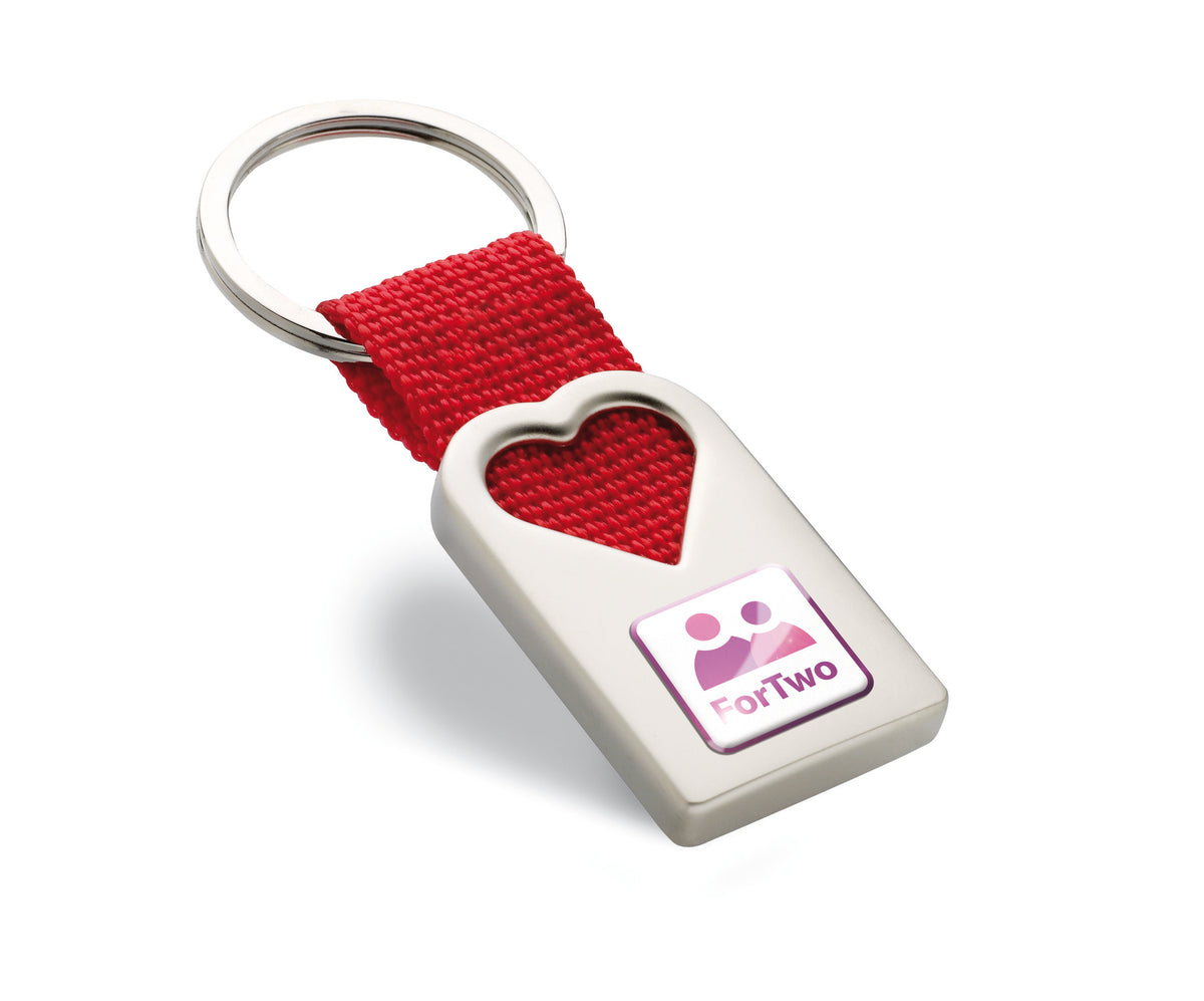 BONHEUR – Heart metal key ring – item picture printed