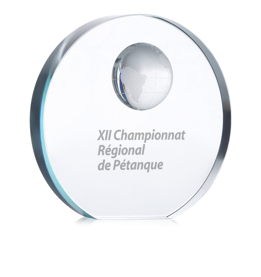 MONDAL – Globe glass trophy – item picture printed