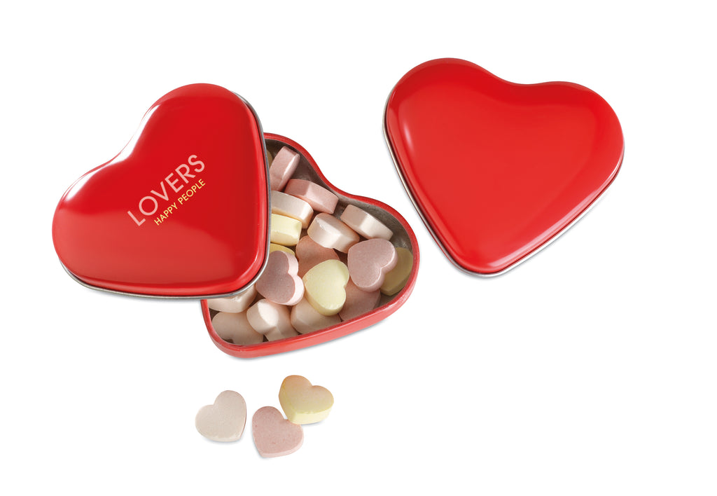 LOVEMINT – Heart tin box with candies – item picture printed