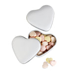 LOVEMINT – Heart tin box with candies – White