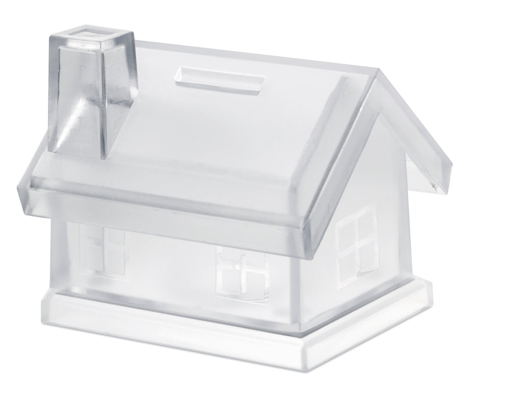 MYBANK – Plastic house coin bank – Transparent