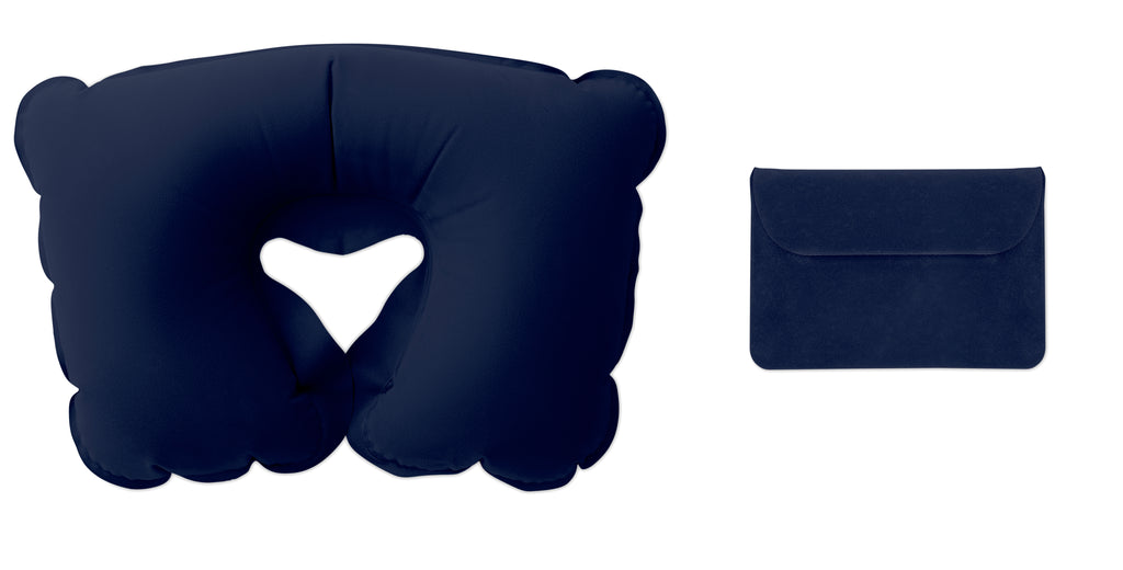 TRAVELCONFORT – Inflatable pillow in pouch – Blue