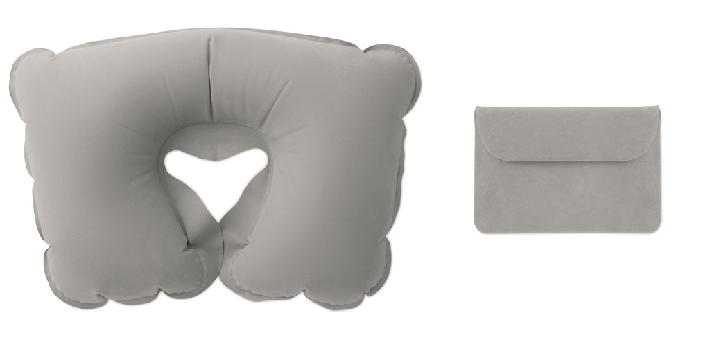 TRAVELCONFORT – Inflatable pillow in pouch – Grey