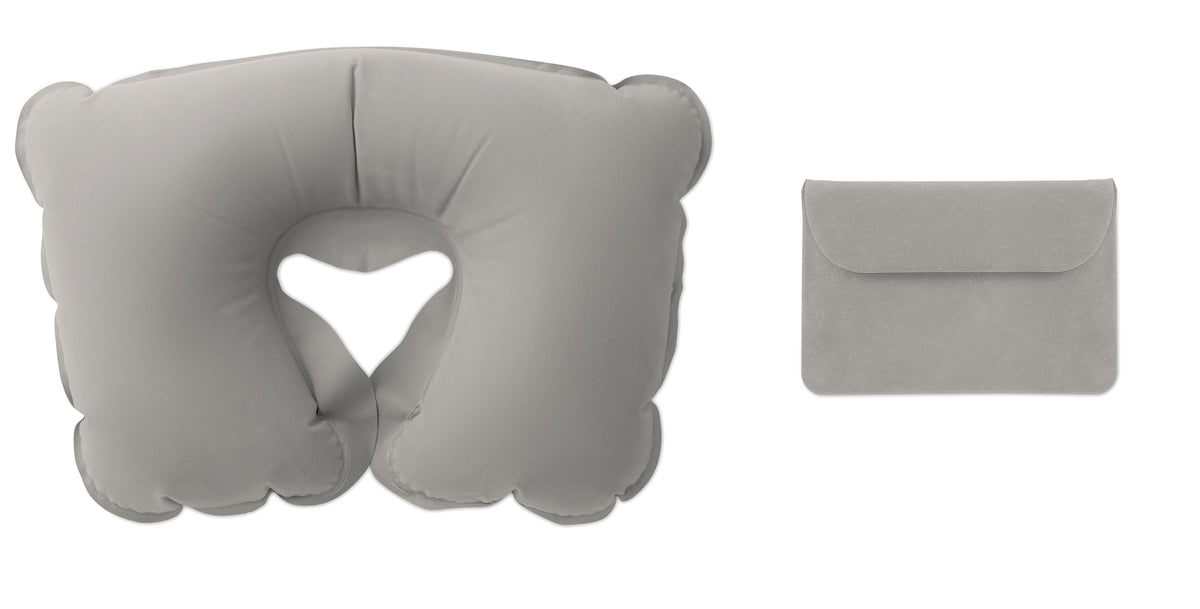 TRAVELCONFORT – Inflatable pillow in pouch – Grey