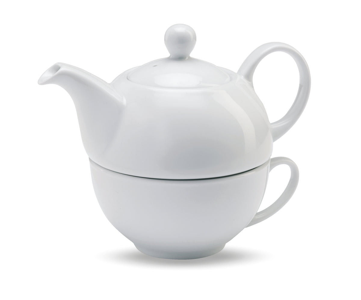 TEA TIME – Teapot and cup set 400 ml – White