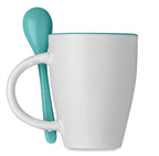 DUAL – Bicolour mug with spoon 250 ml – item picture back