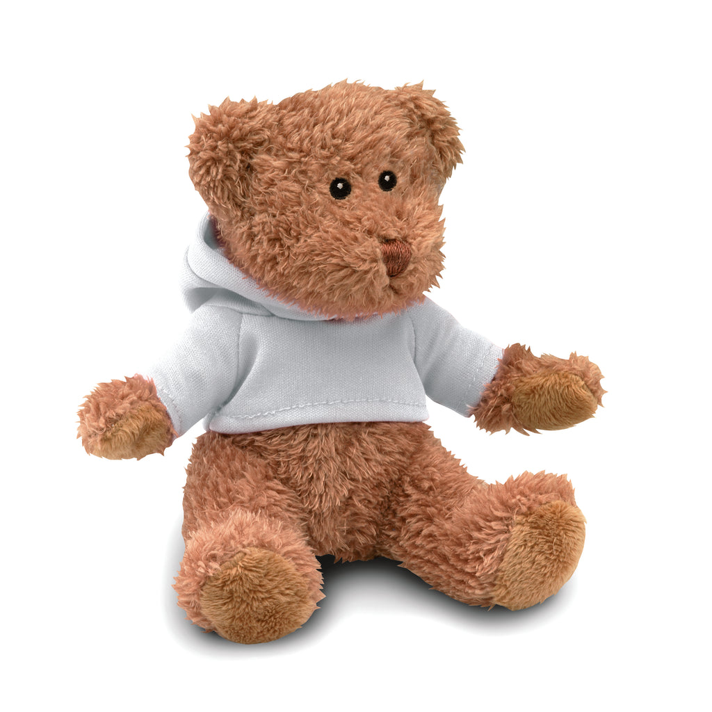 JOHNNY – Teddy bear plus with hoodie – White
