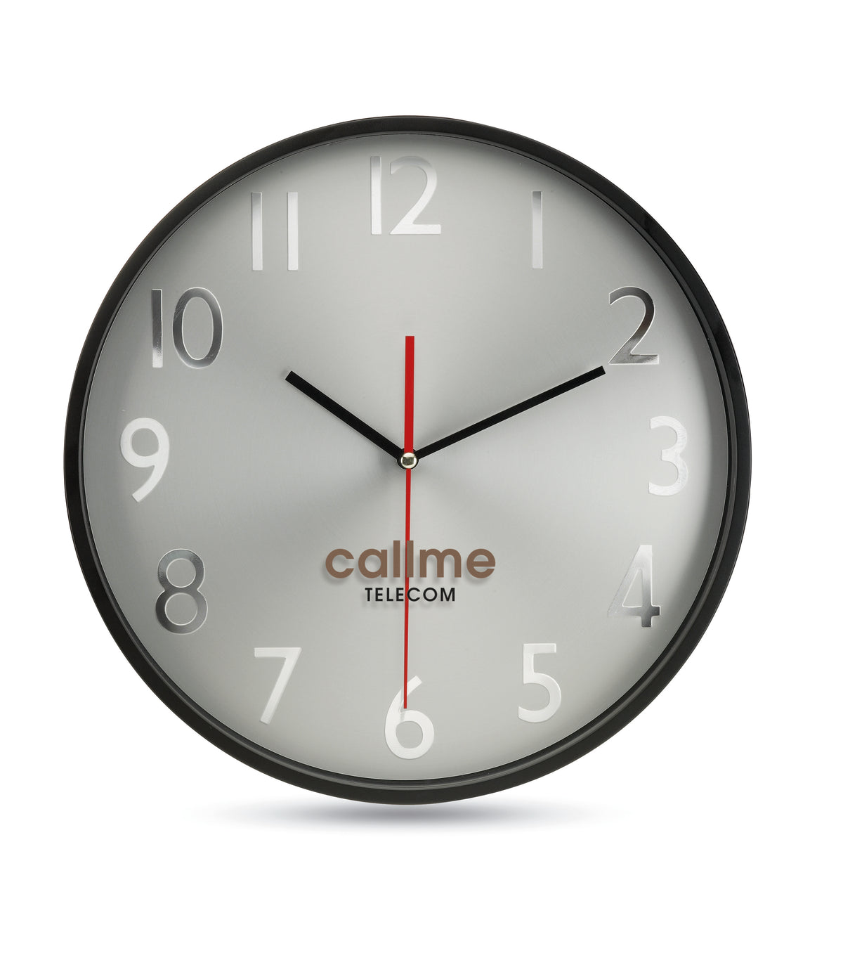 RONDO – Wall clock w silver background – item picture printed