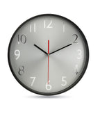 RONDO – Wall clock w silver background – Black