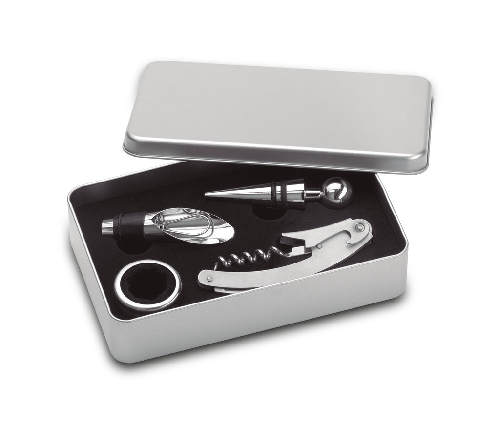 WINORY – Wine  set in tin box – Matt Silver