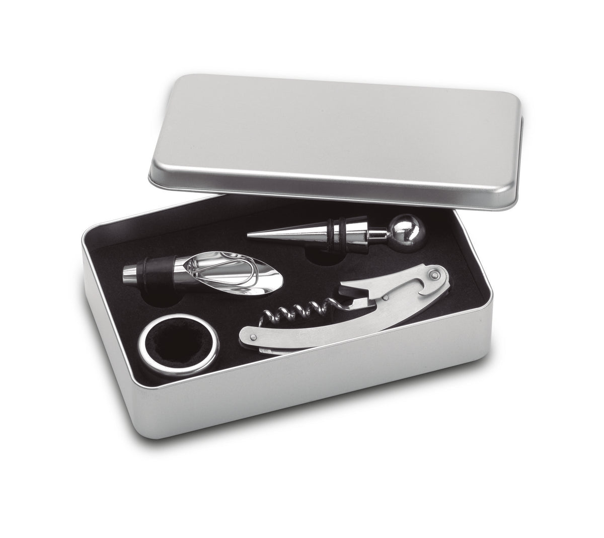 WINORY – Wine  set in tin box – Matt Silver