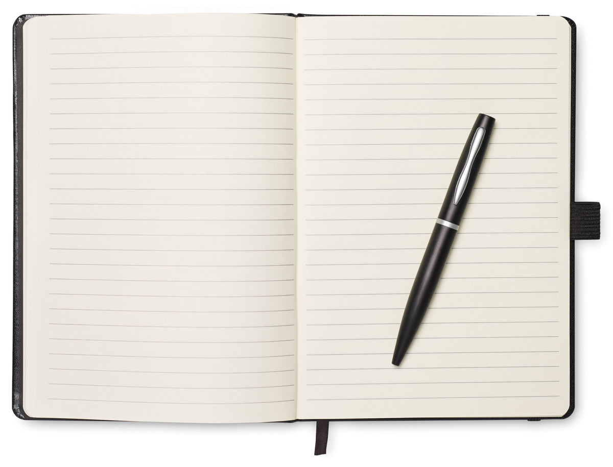 NOTAPLUS – A5 notebook with pen 72 lined – item picture open