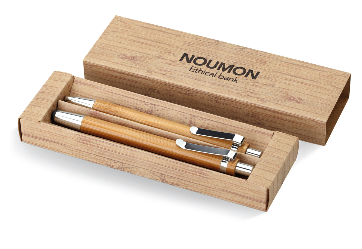 BAMBOOSET – Bamboo pen and pencil set – item picture printed