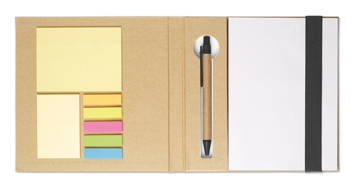 QUINCY – Notebook with memo set and pen – Black