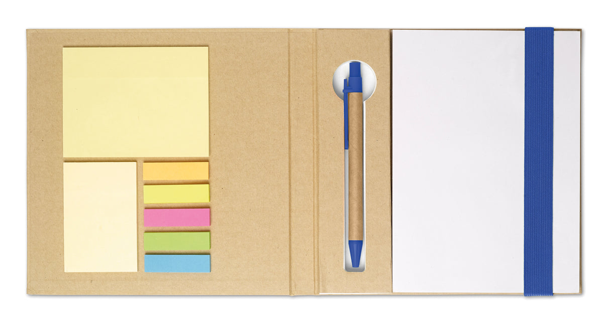 QUINCY – Notebook with memo set and pen – Royal Blue