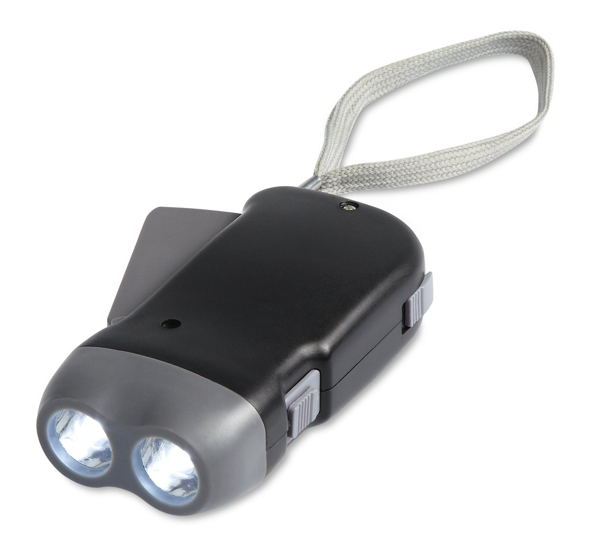ROBIN – 2 LED dynamo torch – Black