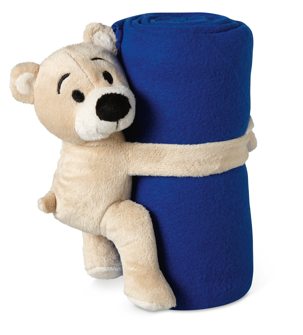 MANTA – Fleece blanket with bear – Blue