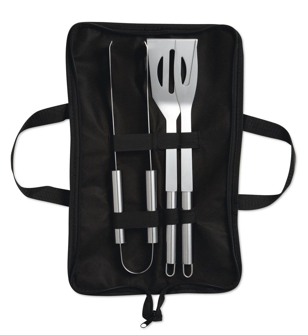 SHAKES – 3 Barbecue tools in pouch – Black