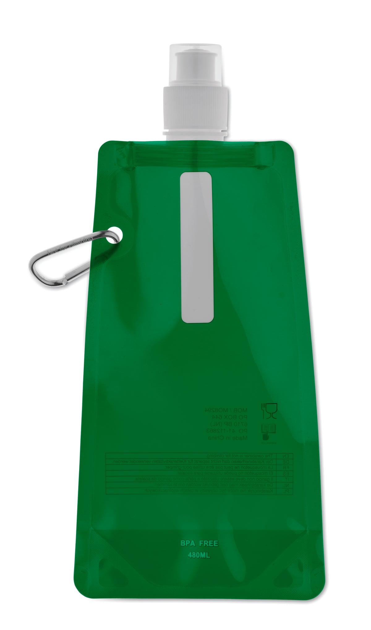 GATES – Foldable water bottle – Transparent Green
