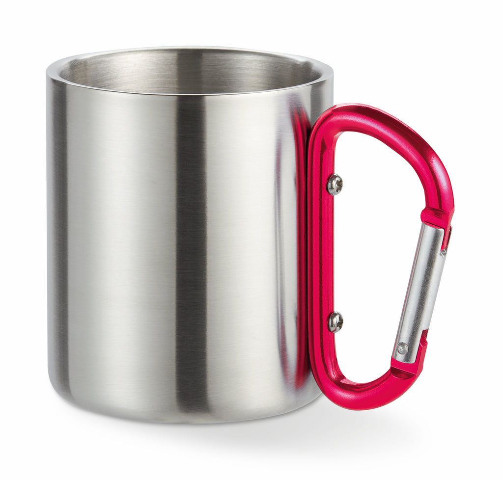 TRUMBO – Metal mug & carabiner handle – Red