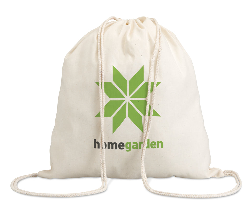 HUNDRED – 100gr/m² cotton drawstring bag – item picture printed