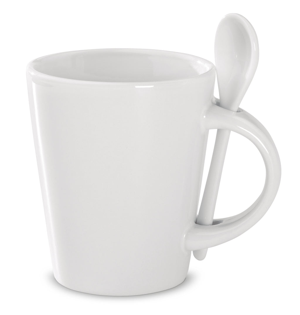 SUBLIMKONIK – Sublimation mug with spoon – White