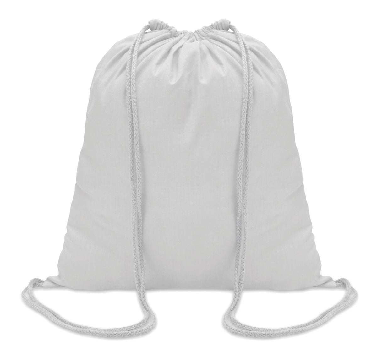 COLORED – 100gr/m² cotton drawstring bag – White