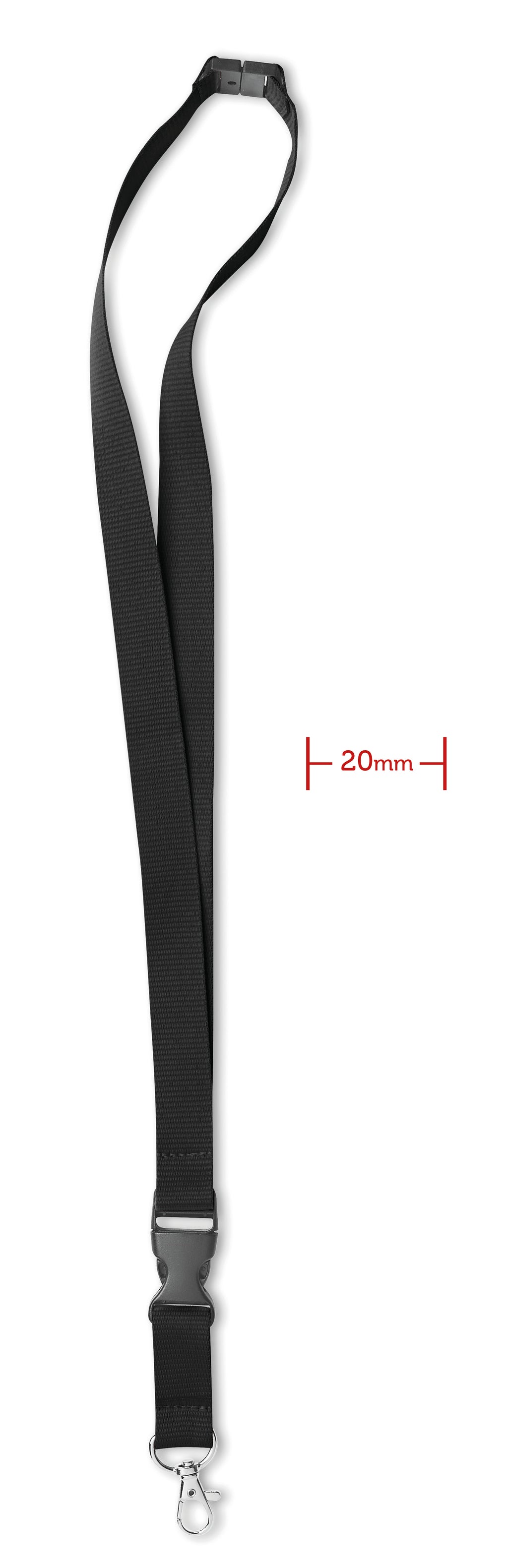 LANY – Lanyard hook and buckle 20 mm – Black