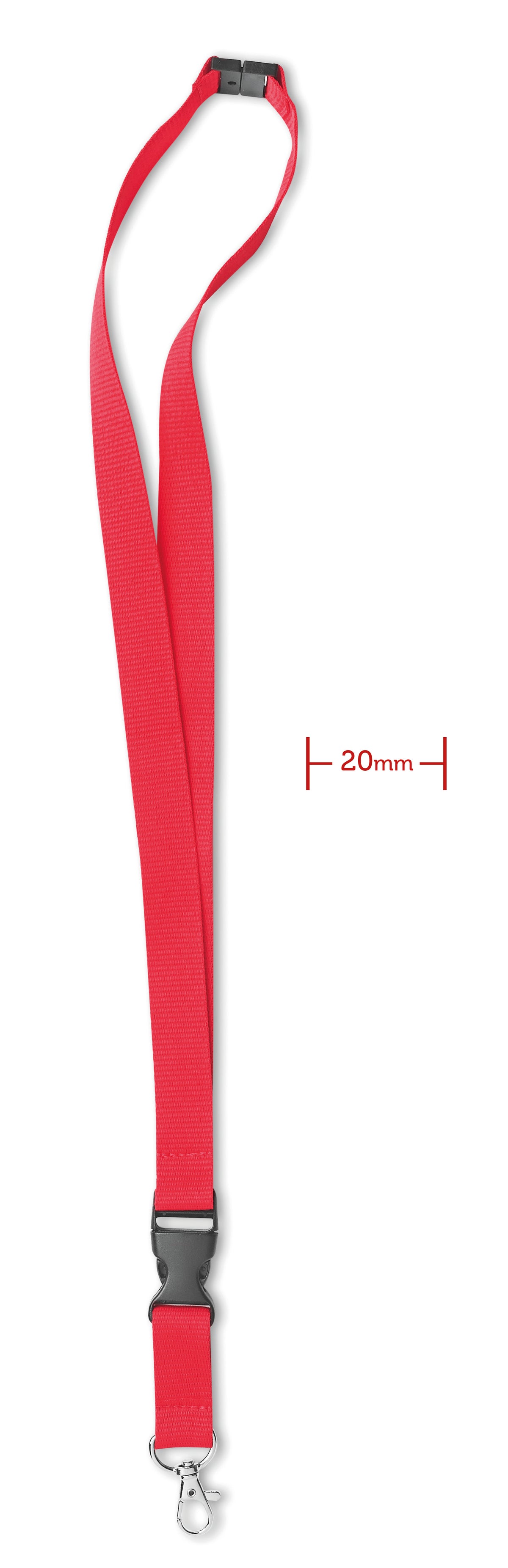 LANY – Lanyard hook and buckle 20 mm – Red