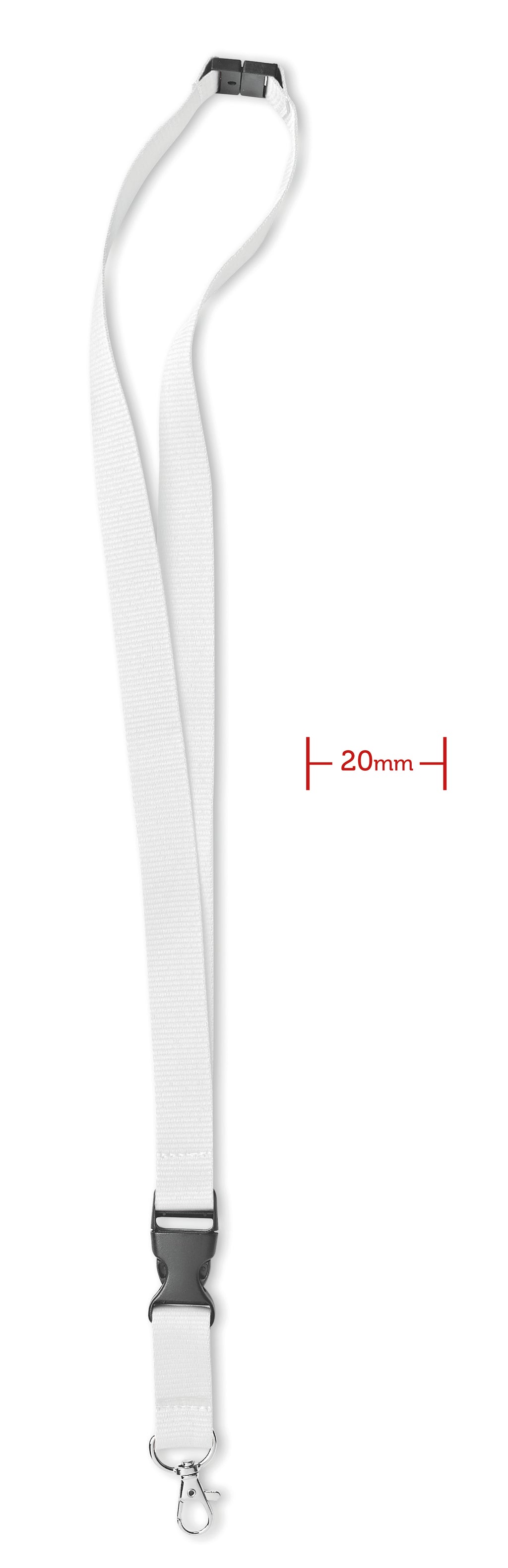 LANY – Lanyard hook and buckle 20 mm – White