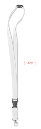 LANY – Lanyard hook and buckle 20 mm – White