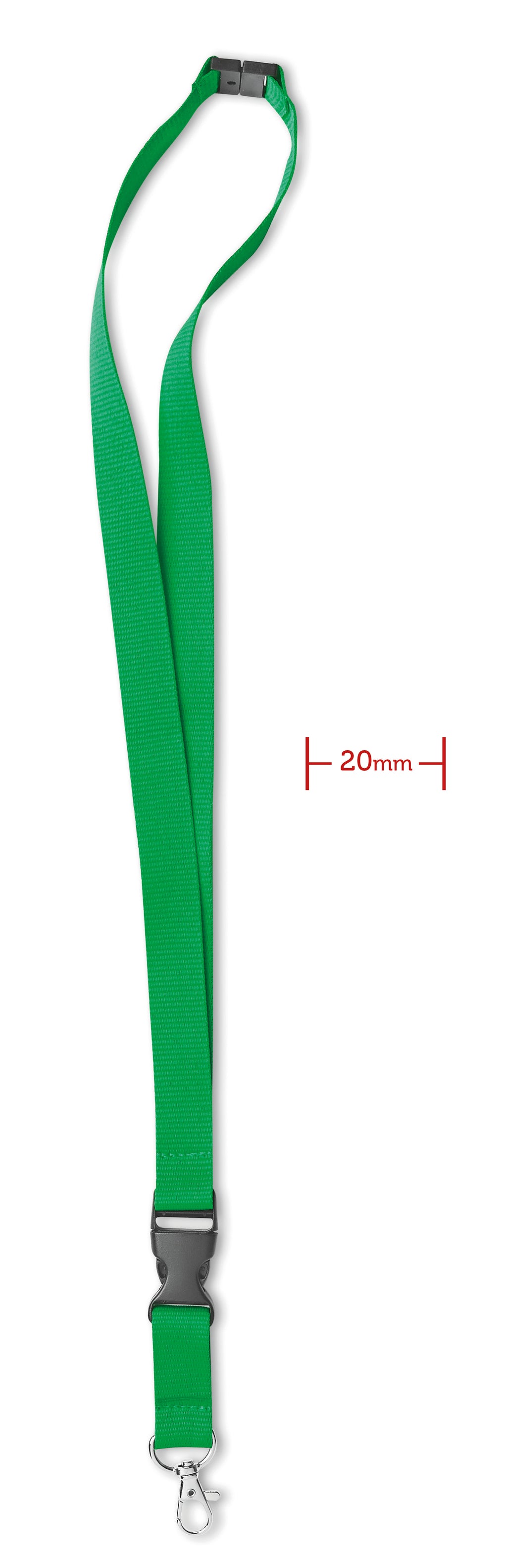 LANY – Lanyard hook and buckle 20 mm – Green