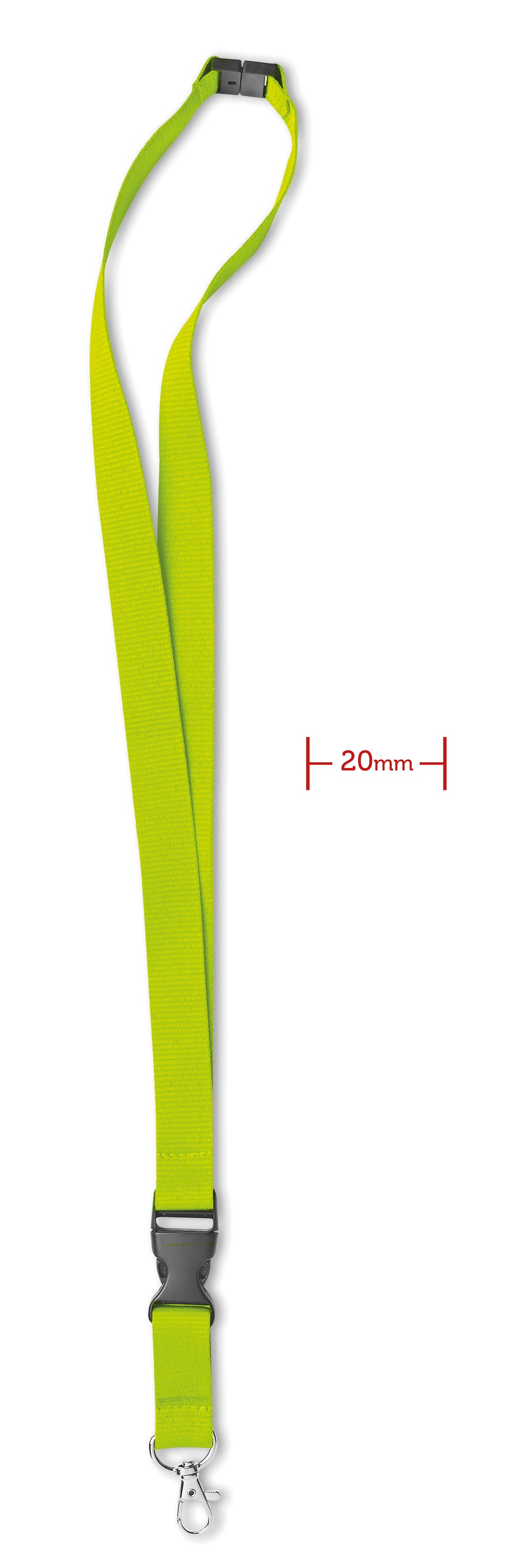 LANY – Lanyard hook and buckle 20 mm – Lime