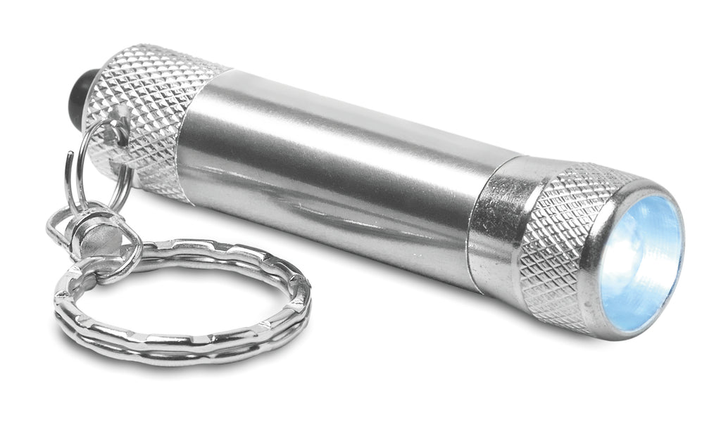 ARIZO – Aluminium torch with key ring – Silver