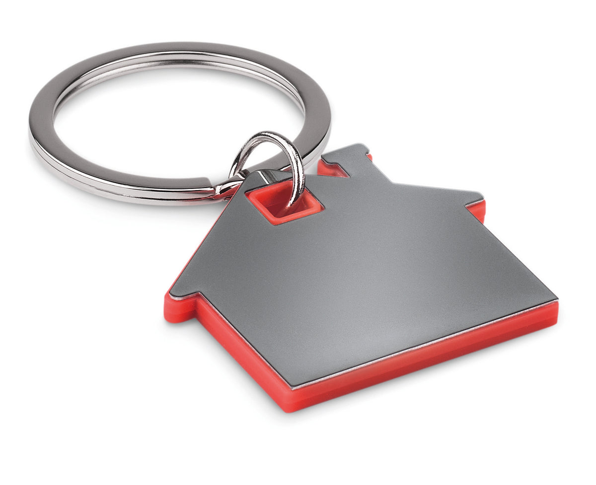IMBA – House shape plastic key ring – Red
