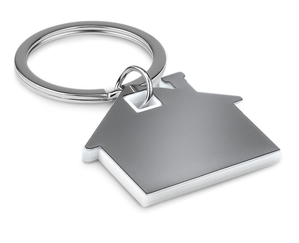 IMBA – House shape plastic key ring – White