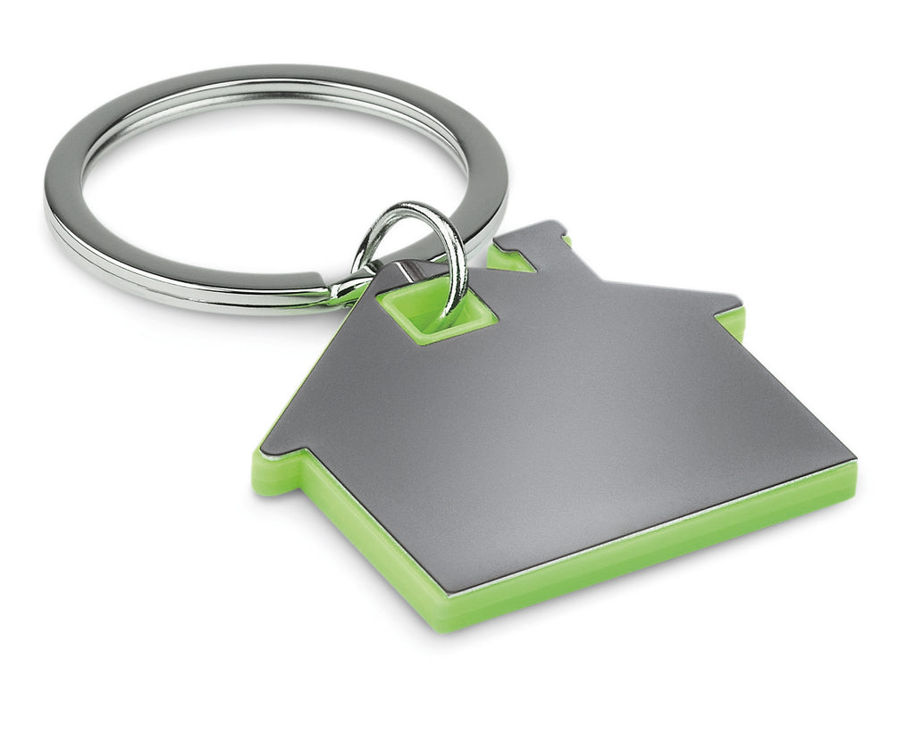 IMBA – House shape plastic key ring – Lime