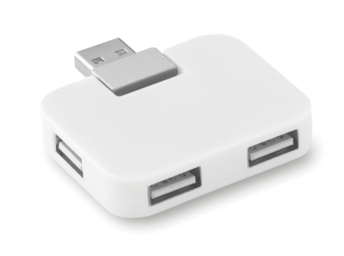 SQUARE – 4 port USB hub – White