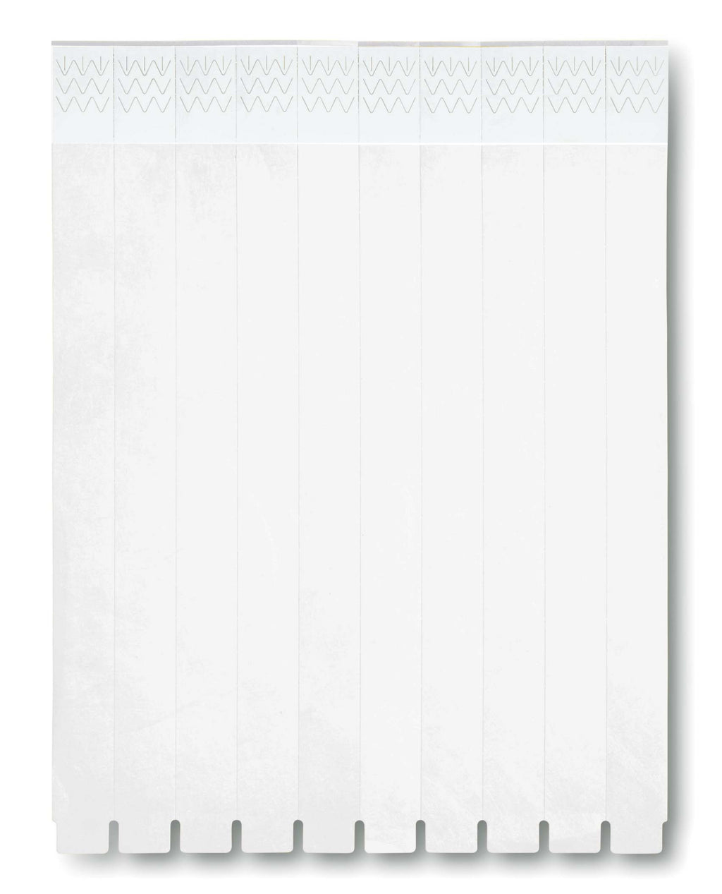 TYVEK – One sheet of 10 wristbands – White